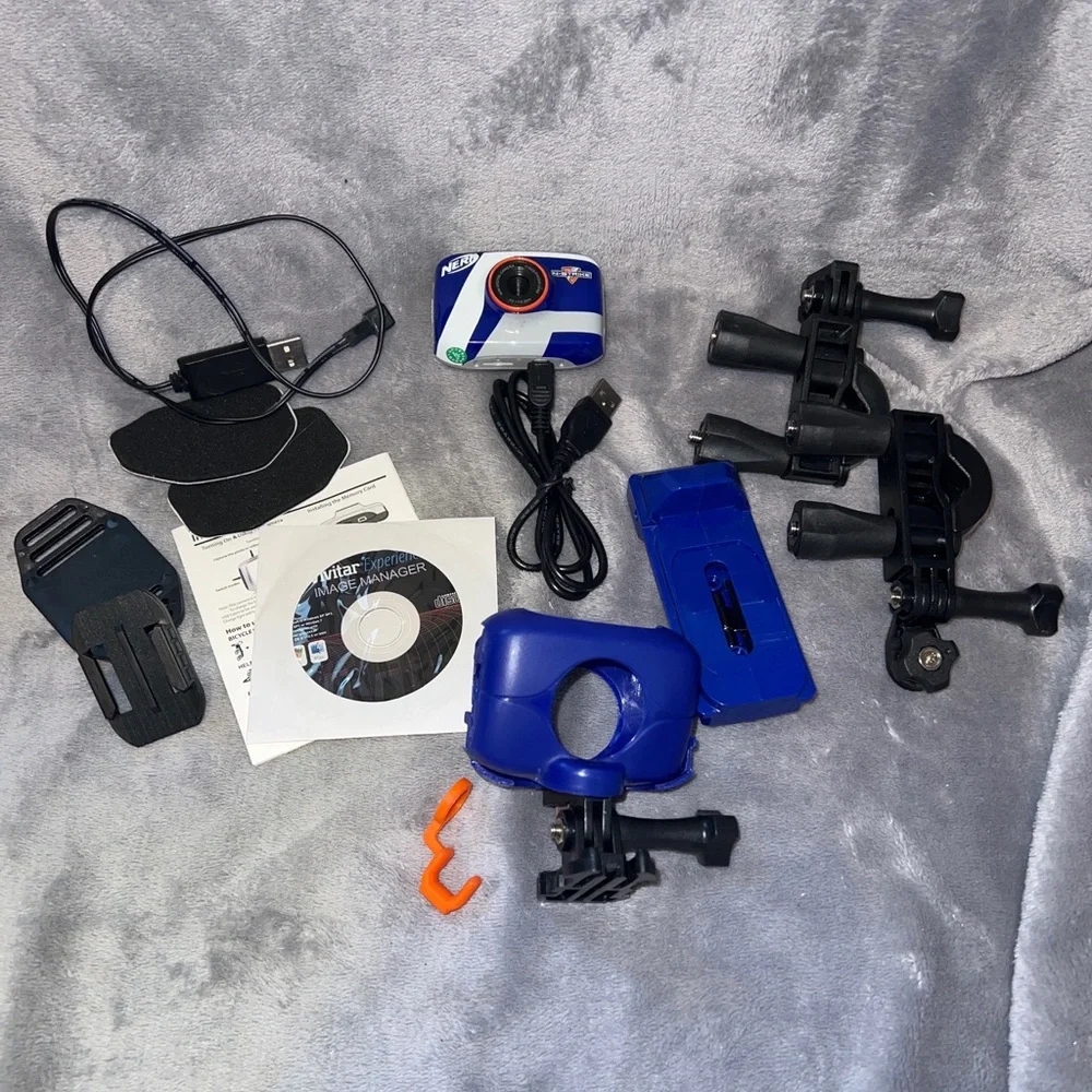 Nerf Action Digital Camcorder Camera with All Accessories Manuals Included 78056
